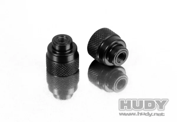 Hudy Aluminium Nut M3 For 1:10 + 1:12 Pan Car Set Up System (2) — image 1 of 3