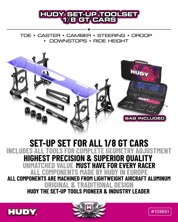 Hudy Set Up Station And Set Up Tools With Carrying Bag - 1:8 GT Cars — image 1 of 7