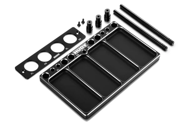 Hudy Aluminium Tray For 1:8 Off-Road Diff + Shocks — image 1 of 3