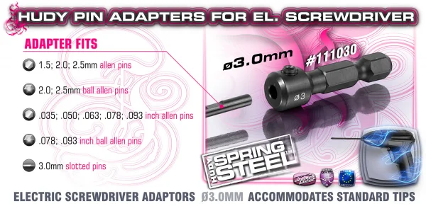 Hudy Pin Adapter 3.0mm For El. Screwdriver — image 2 of 3