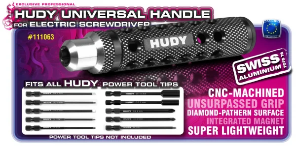 Hudy Limited Edition - Universal Handle For Electric Screwdriver Power Tool Tips