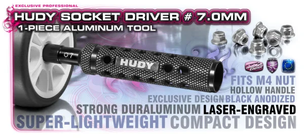 Hudy Limited Edition Aluminium 1 Piece Socket Driver 7.0 mm