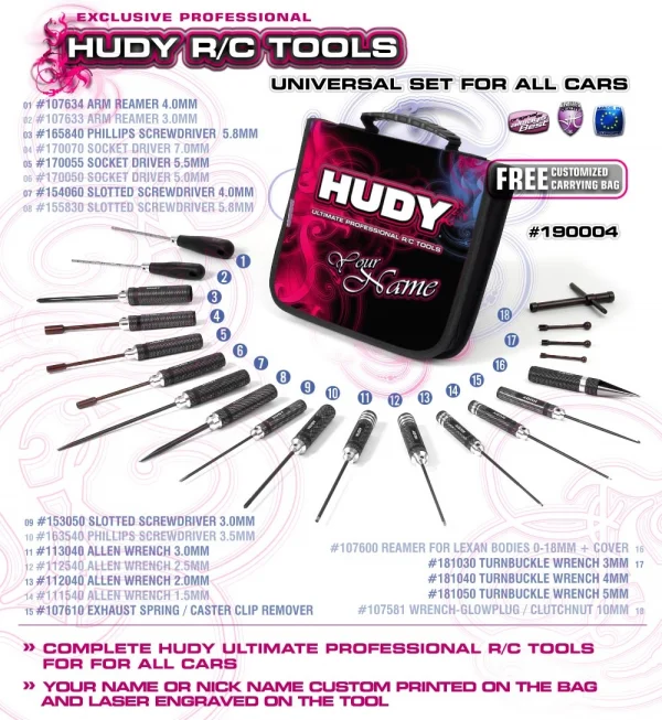 Hudy Complete Professional Set Of Tools With Carrying Bag