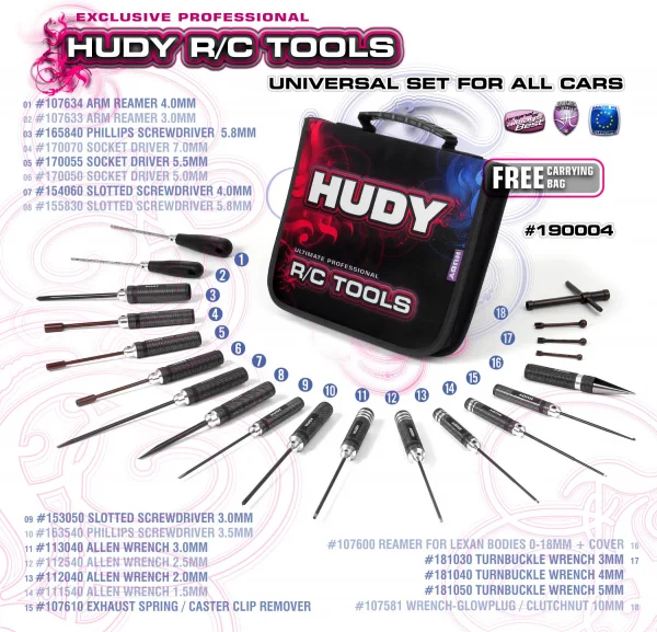 Hudy Complete Professional Set Of Tools With Carrying Bag