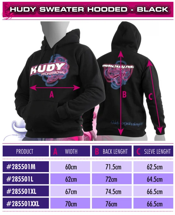 Hudy Sweater Hooded - Black (L)
