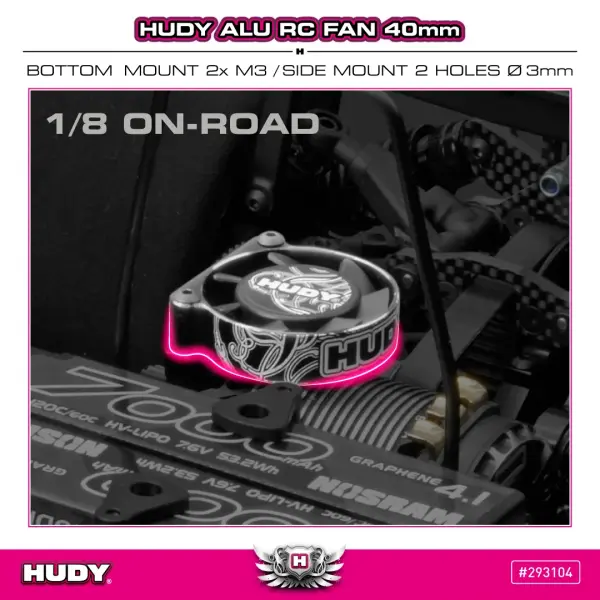 Hudy Aluminium RC Fan 40mm - Bottom/Side Mount 2 Hole &mdash; image 5 of 6