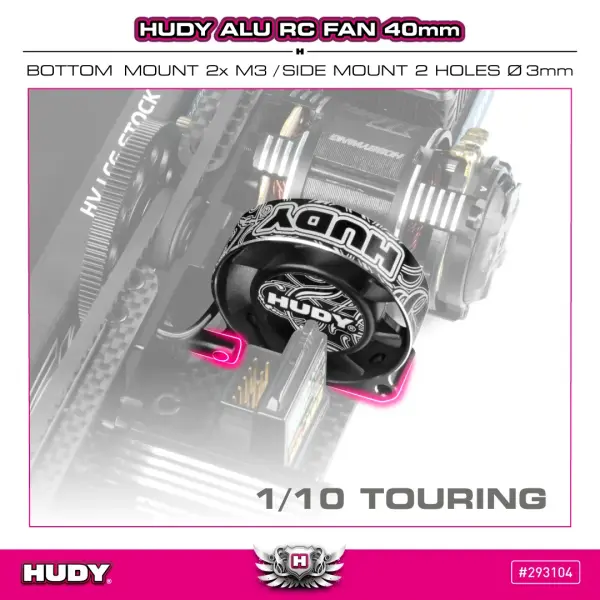 Hudy Aluminium RC Fan 40mm - Bottom/Side Mount 2 Hole &mdash; image 6 of 6
