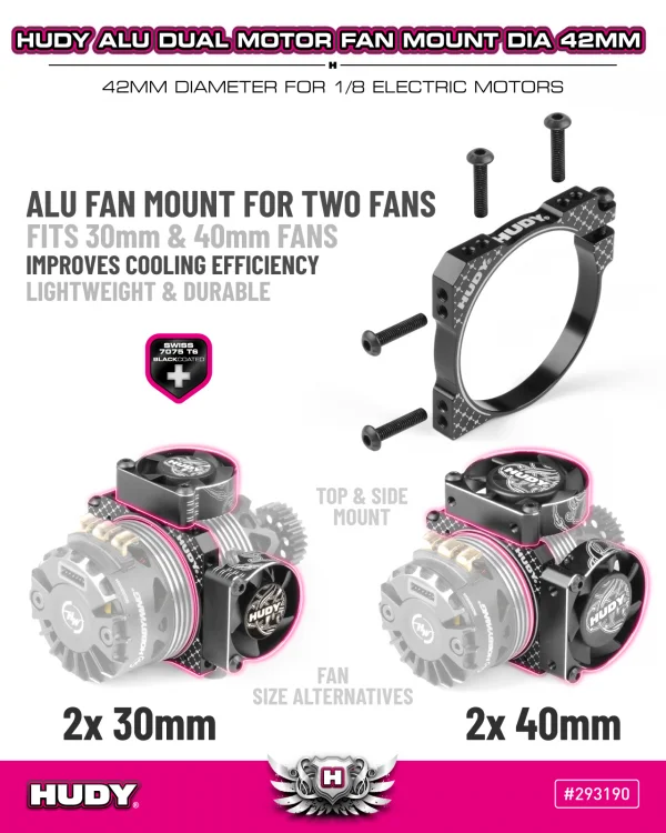 Hudy Carbon Dual Side Fan Extension For Aluminium Dual Motor Fan Mount — image 3 of 4