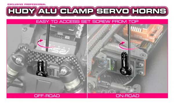 Hudy Aluminium Clamp Servo Horn - Ko Propo, Jr, Sanwa, Airtronics - 2-Hole - 23T — image 2 of 3