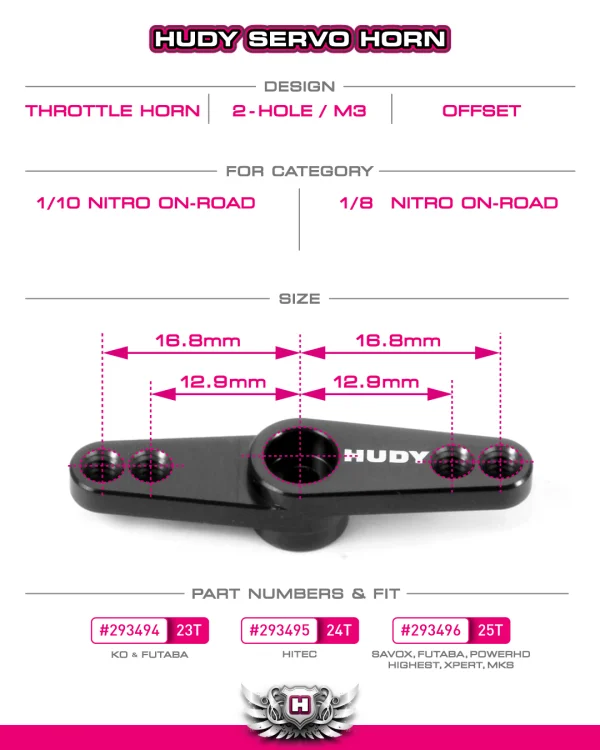Hudy Aluminium Throttle Servo Horn Ko Propo - Offset - 23T — image 5 of 5
