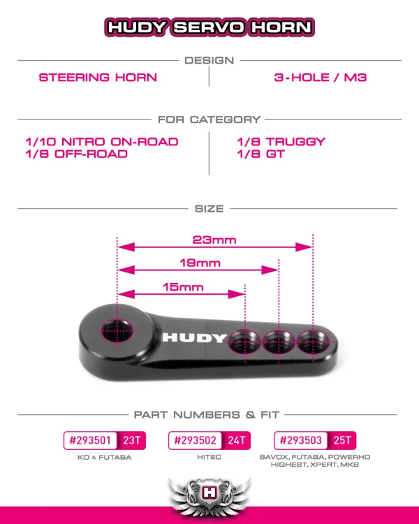 Hudy Aluminium Servo Horn 1:8 Off-Road Futaba - 25T — image 5 of 5