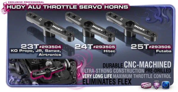 Hudy Aluminium Throttle Servo Horn 1:8 Off-Road Futaba - 25T