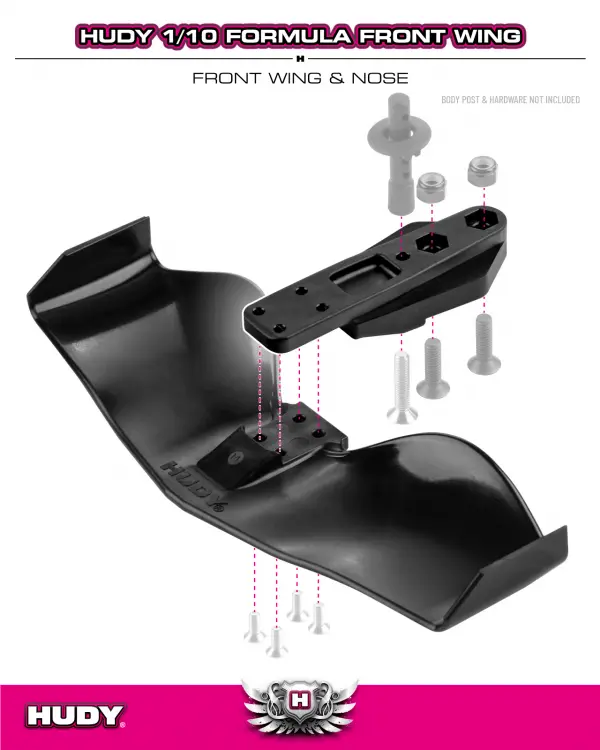 Hudy 1:10 Formula Front Nose - Black — image 2 of 2