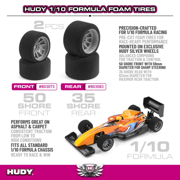 Hudy 1:10 Formula Foam Tire - Front (2) — image 2 of 2