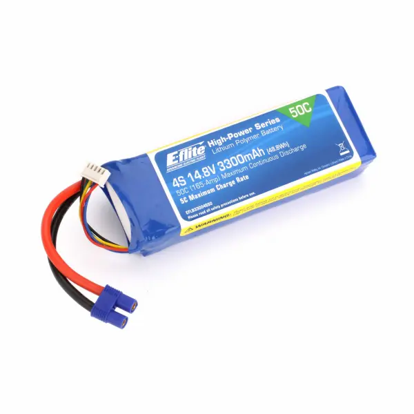 E Flite 3300mAh 4S 14.8V 50C LiPo with EC3 connector &mdash; image 3 of 3