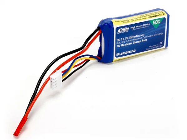 E Flite 3s 450mAh 11.1v LiPo Battery for Inverza — image 2 of 2