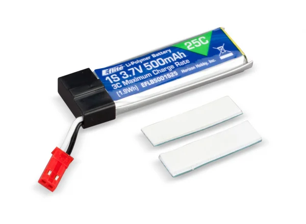 E Flite 500mAh 3.7V 1S 25C LiPo Battery (CA15431)