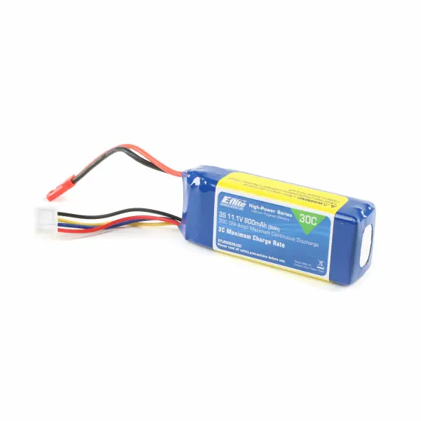 E Flite 800Mah 3S 11.1volt 30C Li-Po 18Ga w/JST Connector — image 2 of 2