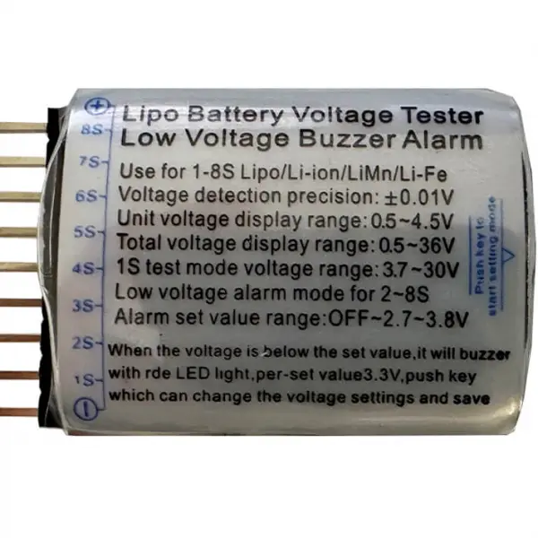 ETronix 1-8S Lipo Battery Voltage Meter With Alarm — image 4 of 4