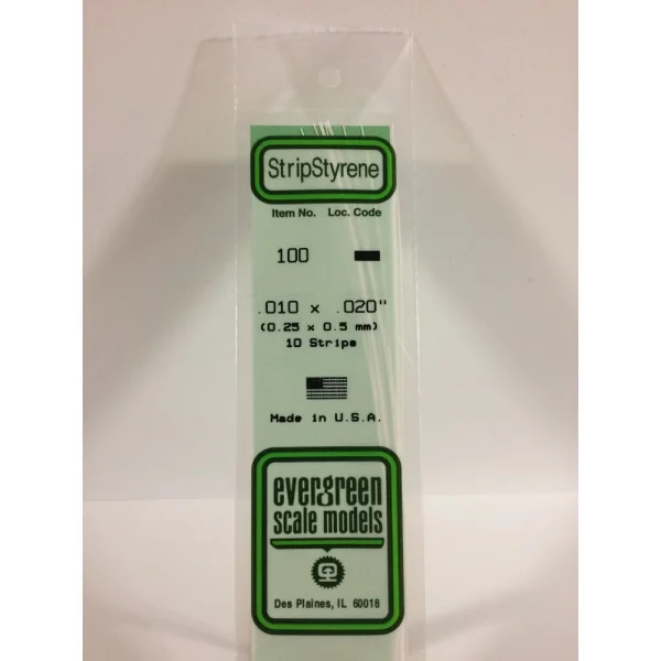 Evergreen [6-100] 14 Strip .010 x .020 (100 per pack)