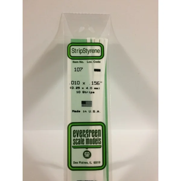 Evergreen [6-107] 14 Strip .010 x .156 (100 per pack)