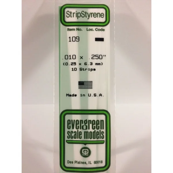 Evergreen 14in (35cm) Strip .010x.250in (10 per pack)