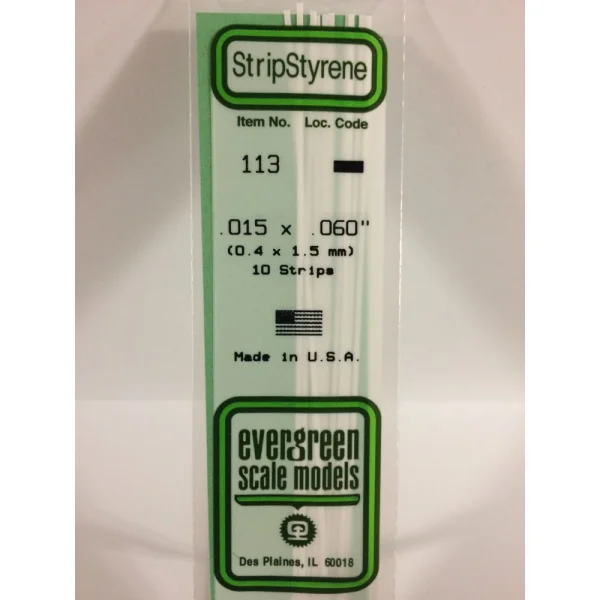 Evergreen [6-113] 14 Strip .015 x .060 (100 per pack)