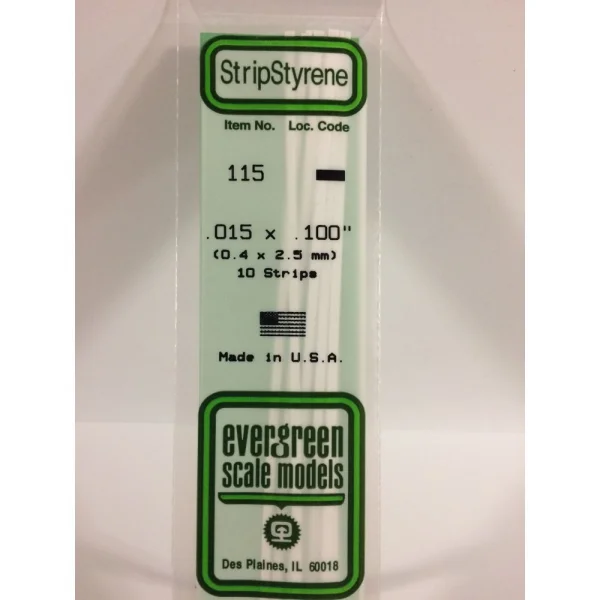 Evergreen [6-115] 14 Strip .015 x .100 (100 per pack)