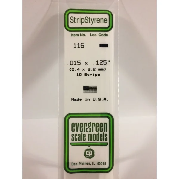 Evergreen [6-116] 14 Strip .015 x .125 (100 per pack)
