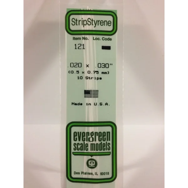 Evergreen [6-121] 14 Strip .020 x .030 (100 per pack)