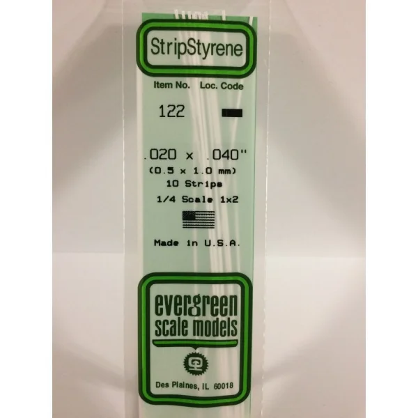 Evergreen [6-122] 14 Strip .020 x .040 (100 per pack)