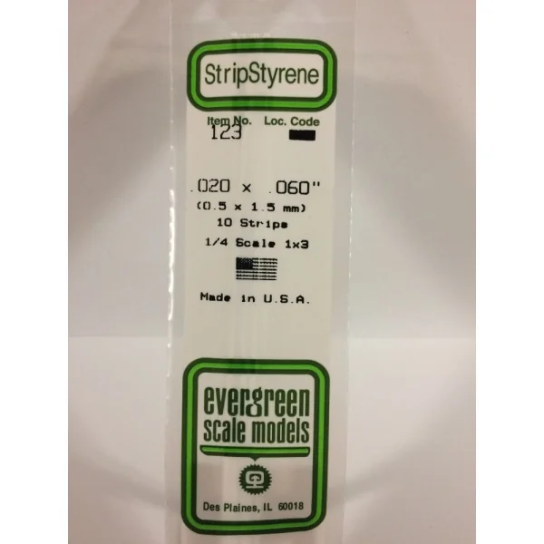 Evergreen 14in (35cm) Strip .020x.060in (10 per pack)
