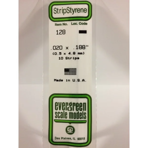 Evergreen [6-128] 14 Strip .020 x .188 (100 per pack) &mdash; image 3 of 8