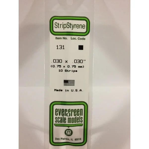Evergreen 14in (35cm) Strip .030x.030in (10 per pack)