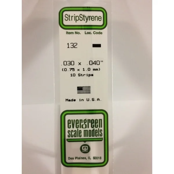 Evergreen 14in (35cm) Strip .030x.040in (10 per pack)