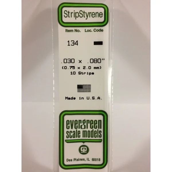 Evergreen 14in (35cm) Strip .030x.080in (10 per pack)