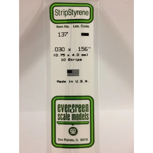 Evergreen 14in (35cm) Strip .030x.156in (10 per pack)