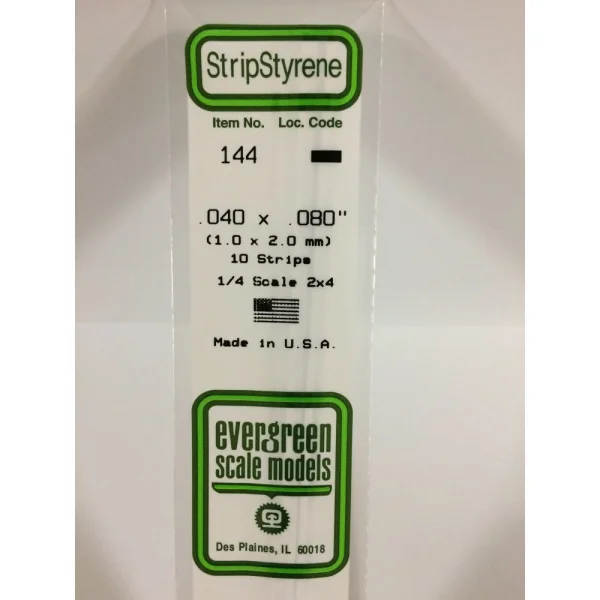 Evergreen 14in (35cm) Strip .040x.080in (10 per pack)