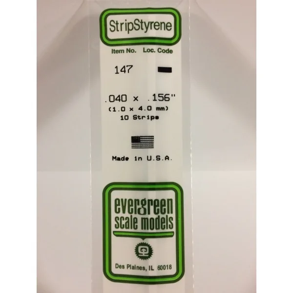 Evergreen 14in (35cm) Strip .040x.156in (10 per pack)