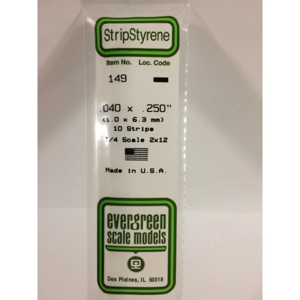 Evergreen 14in (35cm) Strip .040x.250in (10 per pack)