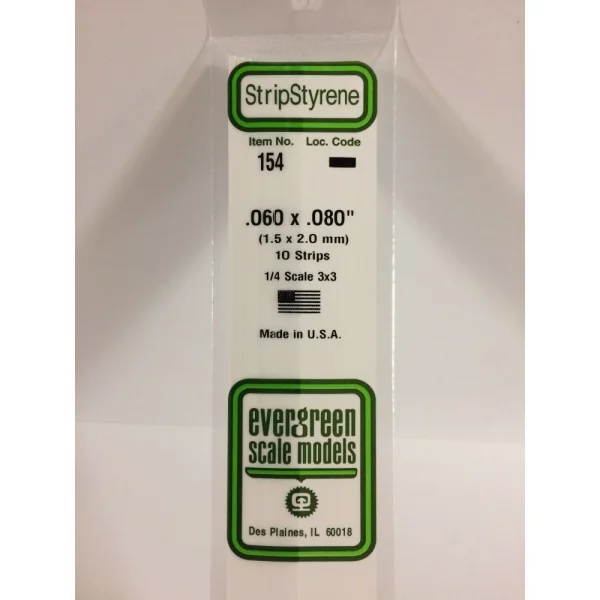 Evergreen [6-154] 14 Strip .060 x .080 (100 per pack)