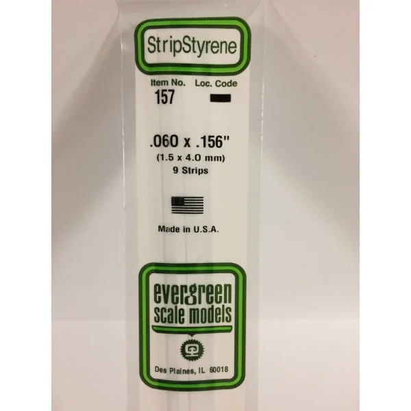 Evergreen 14in (35cm) Strip .060x.156in (9 per pack)