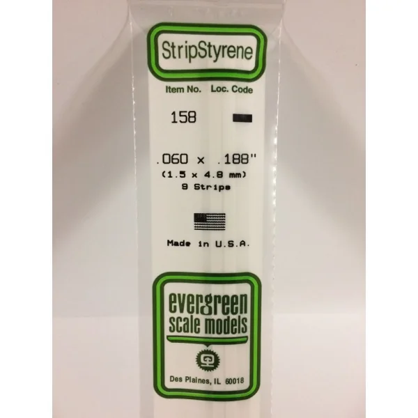 Evergreen 14in (35cm) Strip .060x.188in (9 per pack)