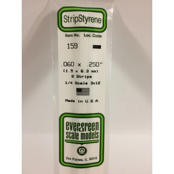 Evergreen 14in (35cm) Strip .060x.250in (8 per pack)
