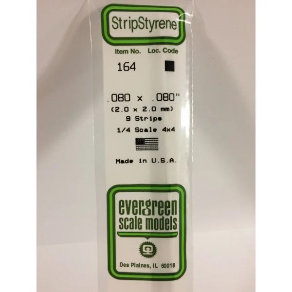 Evergreen 14in (35cm) Strip .080x.080in (9 per pack)