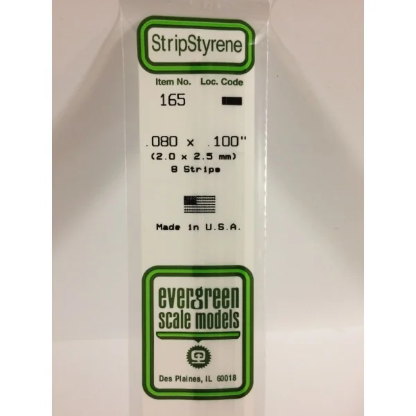 Evergreen [6-165] 14 Strip .080 x .100 (100 per pack)