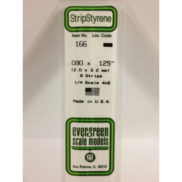 Evergreen [6-166] 14 Strip .080 x .125 (100 per pack)