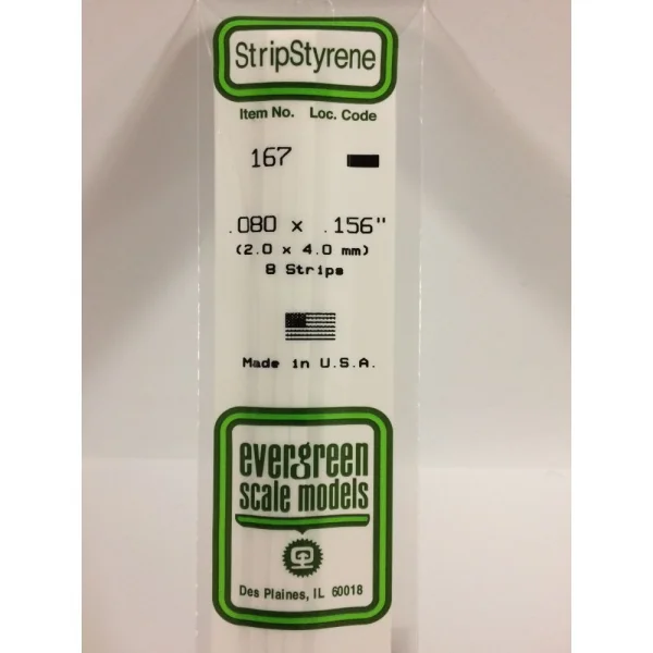 Evergreen 14in (35cm) Strip .080x.156in (8 per pack)