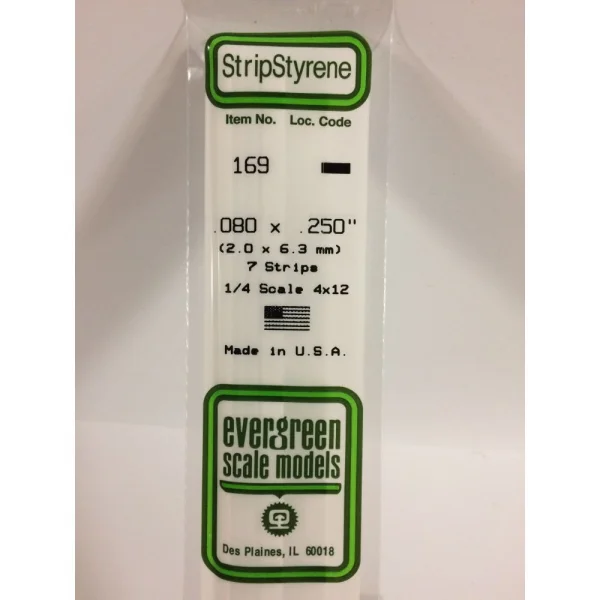 Evergreen 14in (35cm) Strip .080x.250in (7 per pack)