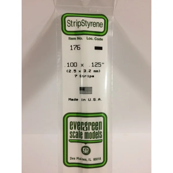 Evergreen 14in (35cm) Strip .100x.125in (7 per pack)